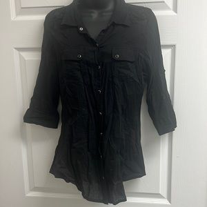 Rue 21 Black lace button up
